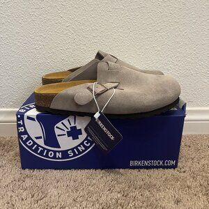 Birkenstock Boston BS Gray Suede Clogs | 7M / 9W /EU 40 | NEW IN BOX